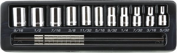 BBPS04001 Proferred 1/4" Drive Standard SAE Socket Set 11 Piece 1/4" Drive SAE 6 Point Socket Set Standard