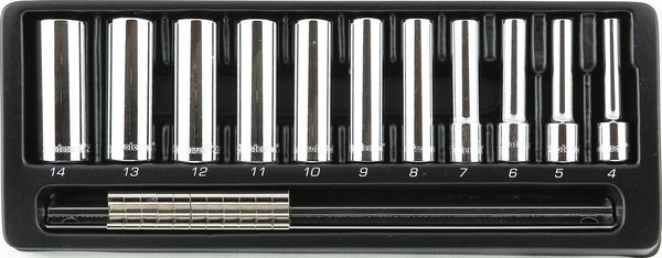 BBPS05101 1/4" Drive Standard Metric Socket Set 11 Piece 1/4" Drive Metric 6 Point Deep Socket Set Deep