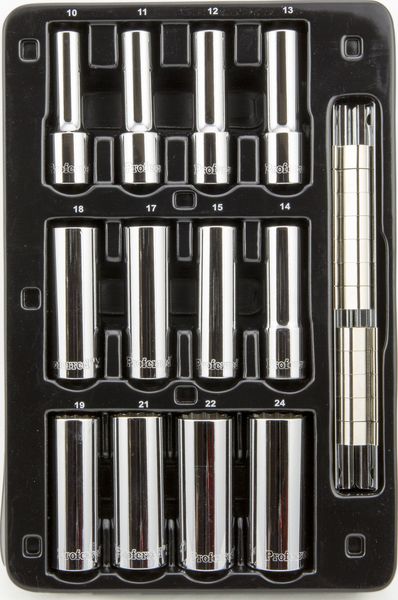 BBPS09301 1/2" Drive Standard Metric Socket Set 12 Piece 1/2" Drive Metric 12 Point Deep Socket Set Deep