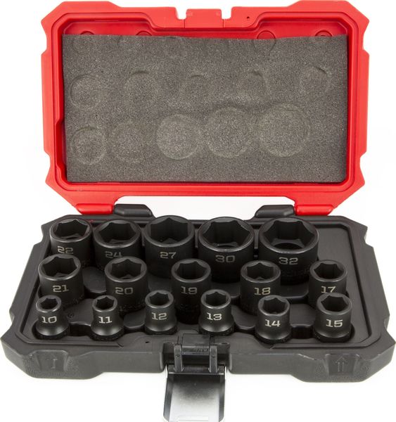 BBPS12001 1/2" Drive Impact Metric Socket Set 16 Piece 1/2" Drive Metric 6 Point Impact Socket Set Impact