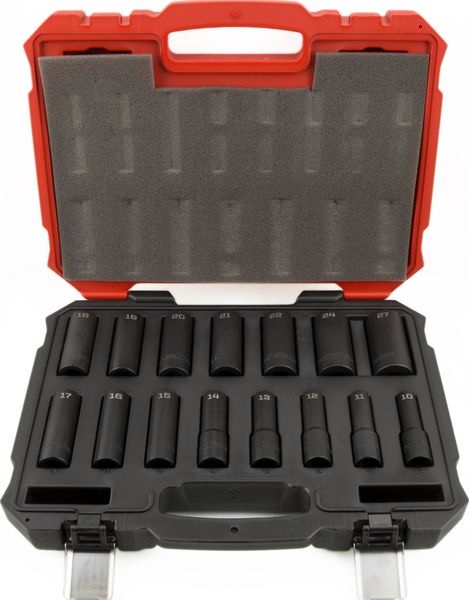 BBPS12101 1/2" Drive Impact Metric Socket Set 15 Piece -6 Point Deep Impact