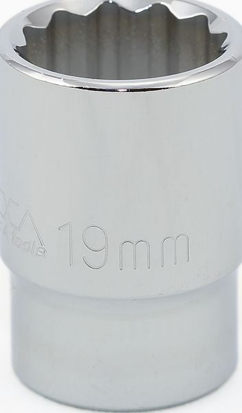 BBPS24219 1/2" Drive Metric Socket 19MM - 1/2" Dr. 12 Pt. Metric Socket Standard