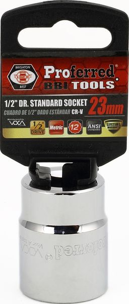 BBPS24223 1/2" Drive Metric Socket 23MM - 1/2" Dr. 12 Pt. Metric Socket Standard