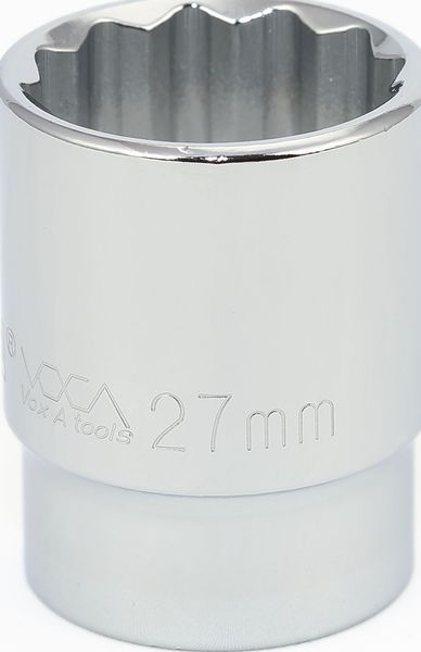 BBPS24227 1/2" Drive Metric Socket 27MM - 1/2" Dr. 12 Pt. Metric Socket Standard