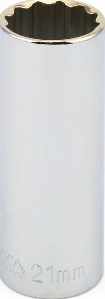 BBPS24321 1/2" Drive Metric Socket 21MM - 1/2" Dr. 12 Pt. Metric Deep Socket Deep
