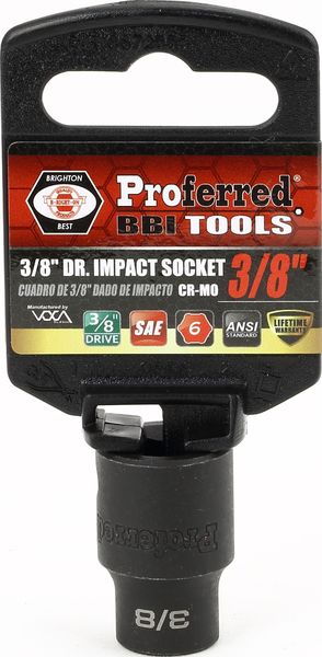 BBPS30012 Impact 3/8" Drive SAE Socket 3/8" - 3/8" Dr. 6 Pt. SAE Impact Socket Impact