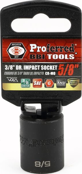 BBPS30020 Impact 3/8" Drive SAE Socket 5/8" - 3/8" Dr. 6 Pt. SAE Impact Socket Impact