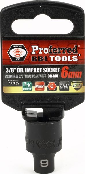 BBPS31006 Impact 3/8" Drive Metric Socket 6MM - 3/8" Dr. 6 Pt. Metric Impact Socket  Impact