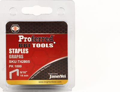 BBPT42005 Proferred Staples (1.2mm Thick, 10.6mm Wide) 9/16"(14mm) Height Staple