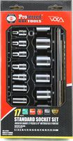 3/8&quot; Drive Standard Metric Socket Set 17 Piece 3/8&quot; Drive Metric 6 Point Socket Set Standard