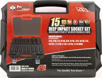 1/2&quot; Drive Impact SAE Socket Set 15 Piece 1/2&quot; Drive SAE 6 Point Deep Impact Socket Set Deep Impact