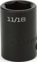 Impact 1/2&quot; Drive SAE Socket 11/16&quot; - 1/2&quot; Dr. 6 Pt. SAE Impact Socket Impact