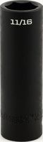 Impact 1/2&quot; Drive SAE Socket 11/16&quot; - 1/2&quot; Dr. 6 Pt. SAE Deep Impact Socket Deep Impact