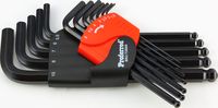 PROFERRED 12 PIECE LONG ARM BALL POINT HEX KEY SET, BLACK FINISH