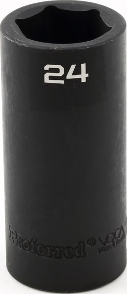 BBPS33124 Impact 1/2" Drive Metric Socket 24MM - 1/2" Dr. 6 Pt. Metric Deep Impact Socket Deep Impact
