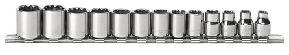 BBPS53002 USA 3/8" Drive Standard Metric Socket Set ARM 13 Piece 3/8" Dr. Metric 12 Point Socket Set Standard